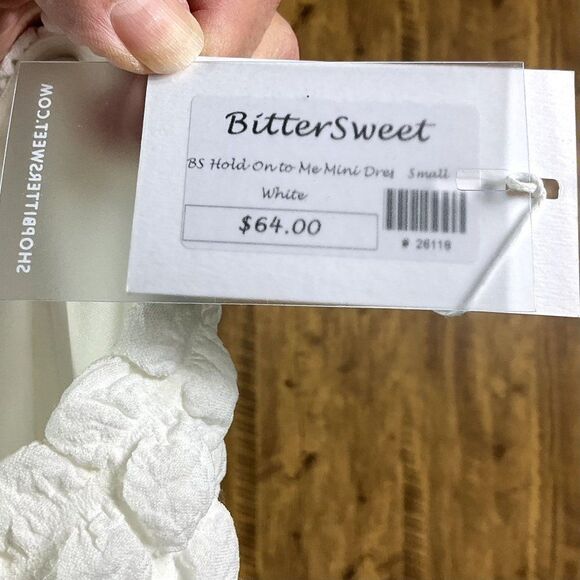 Bittersweet Hold On To Me Mini Dress, Women's Small, NWT, White - Picture 13 of 15